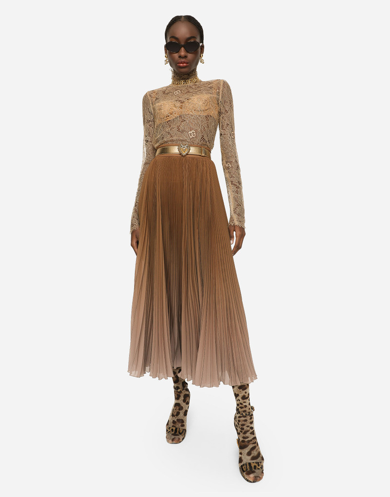 Dolce & Gabbana Floral lace turtle-neck blouse outlook