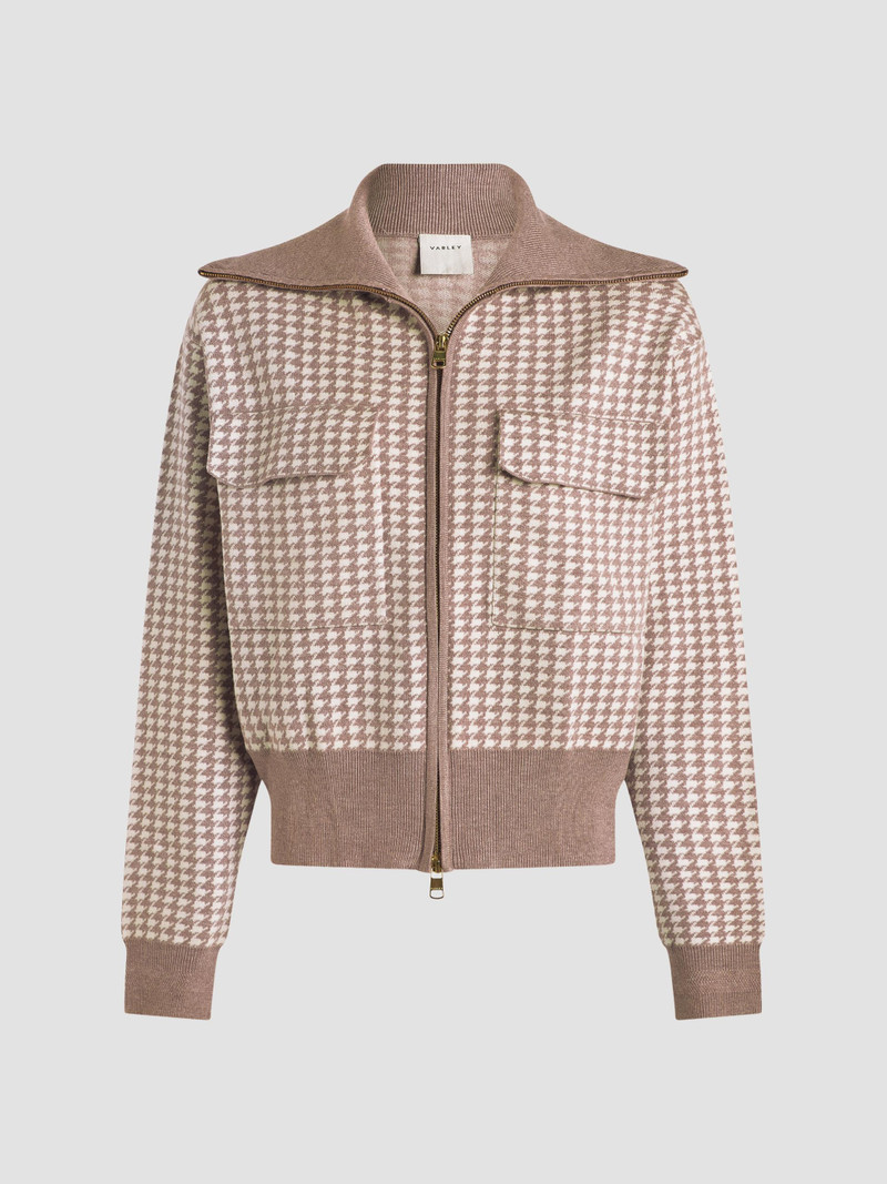 Women's Ablett Houndstooth Jacquard Jacket - Taupe 1