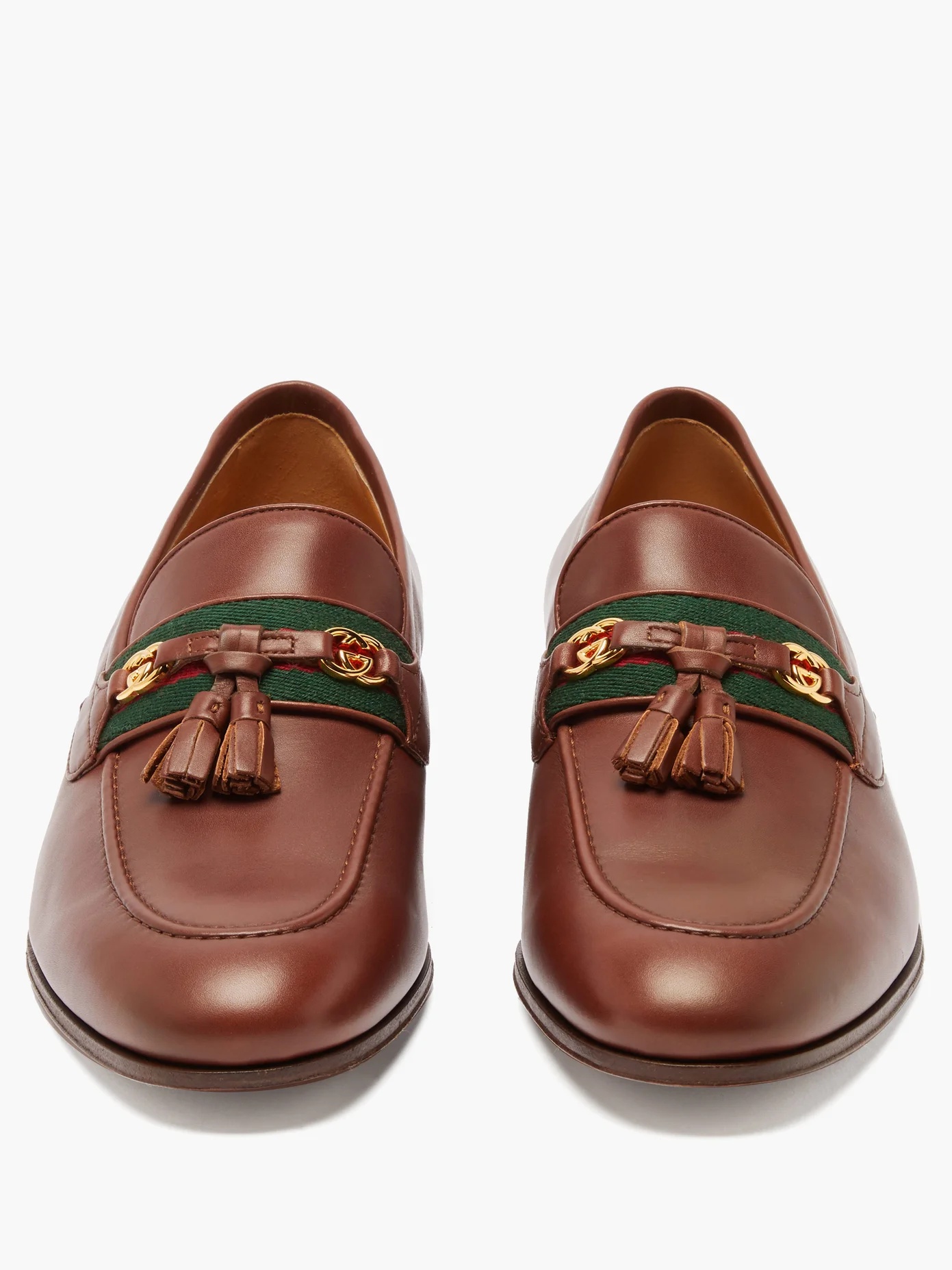 Paride Web-striped leather loafers - 5