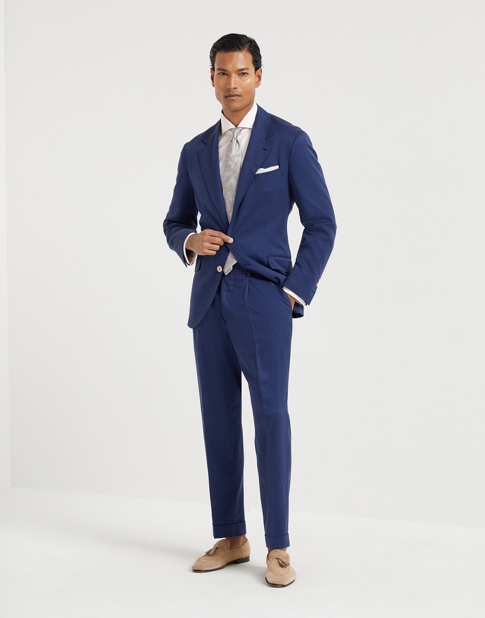 Délavé silk twill leisure fit trousers with pleat - 4