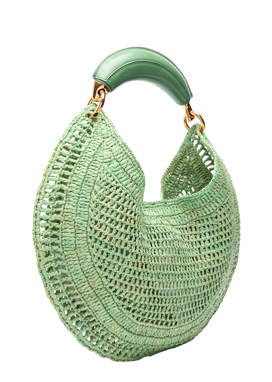 Chloe Summer Banana Logo Raffia Shoulder bag - 2