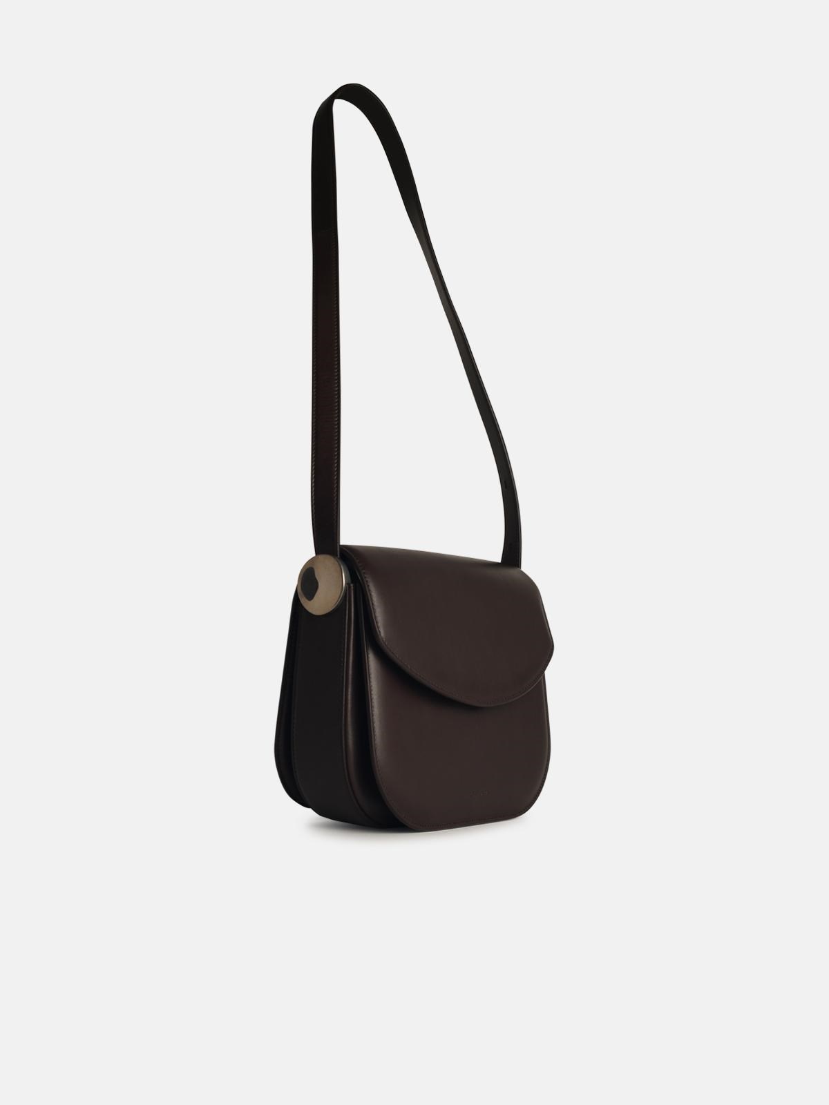 'COIN' MEDIUM BROWN LEATHER CROSSBODY BAG - 2