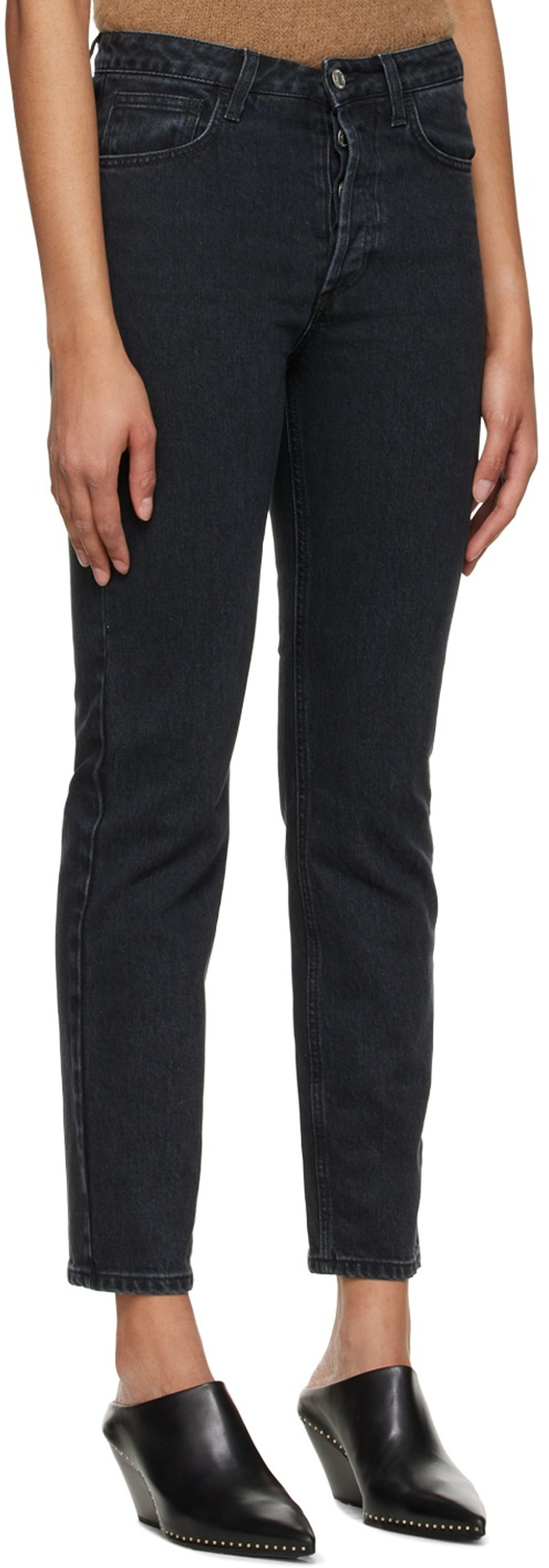 House of Dagmar Black Devine Straight-Fit Cropped Jeans outlook