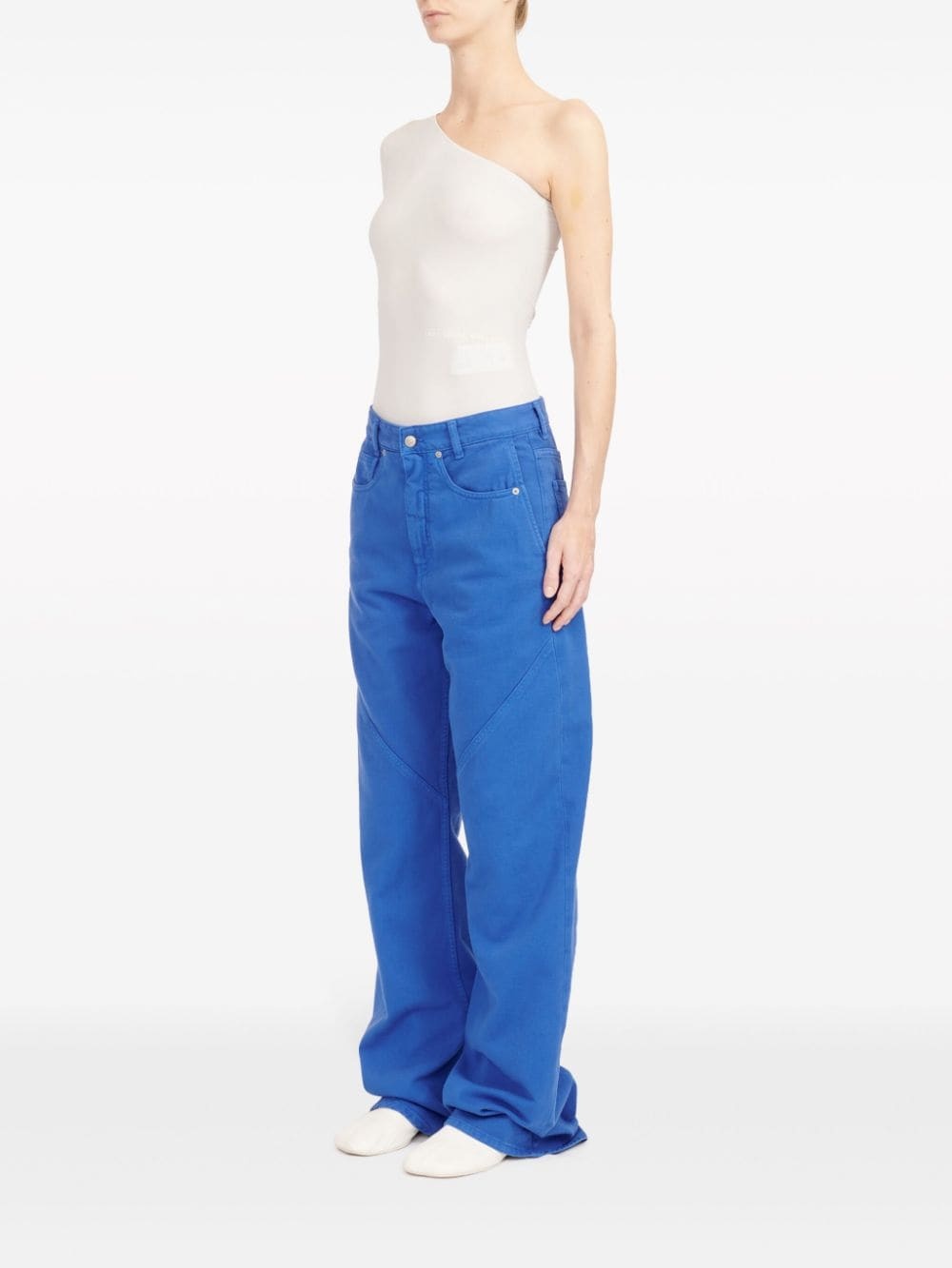 mid-rise wide-leg trousers - 6