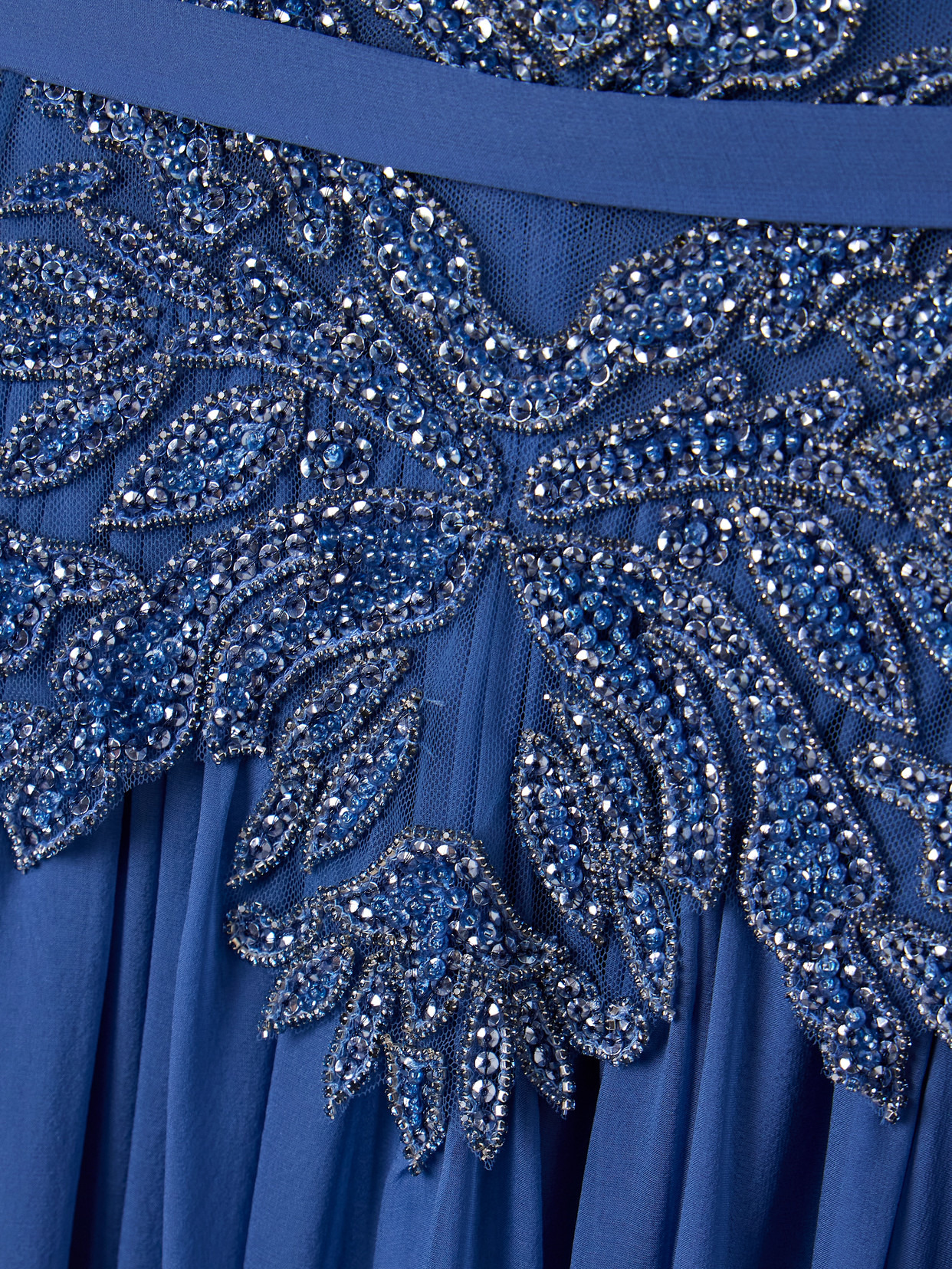 Silk Crepe De Chine And Embellished Tulle Halterneck Gown - 4