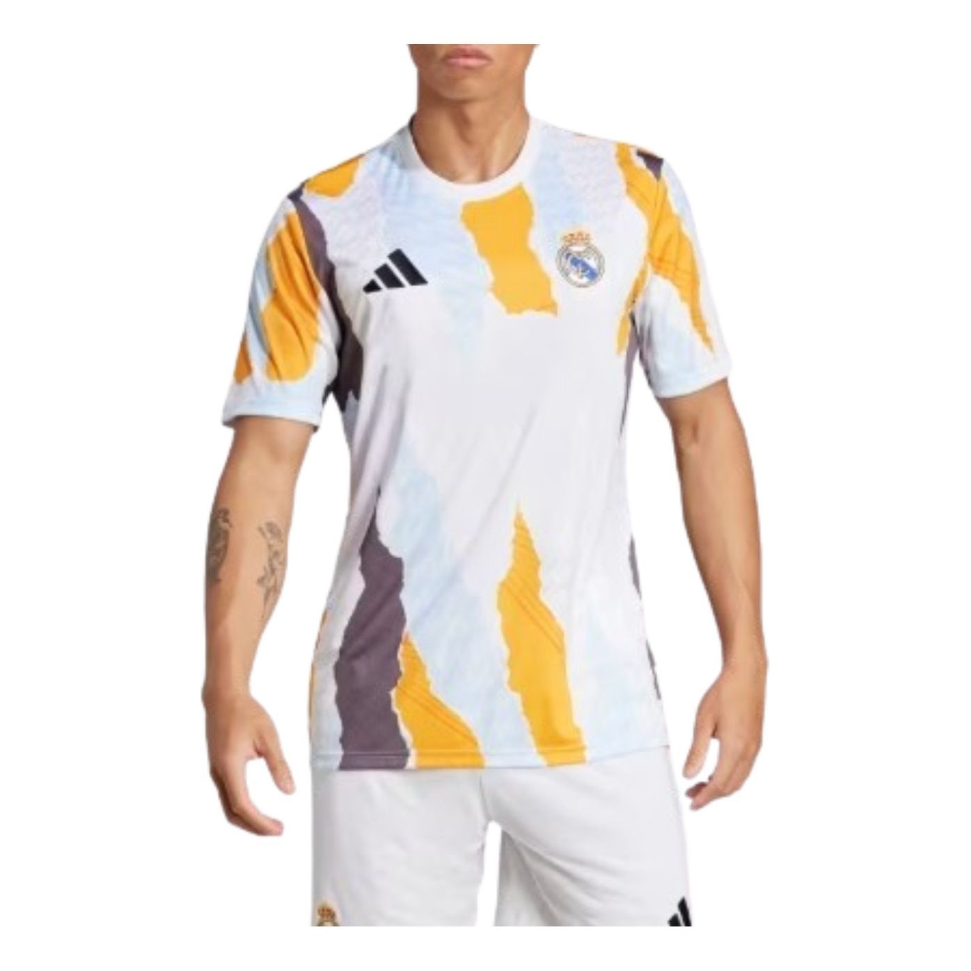 adidas Real Madrid 24/25 Pre-Match Jersey 'White Yellow' JJ3493 - 3