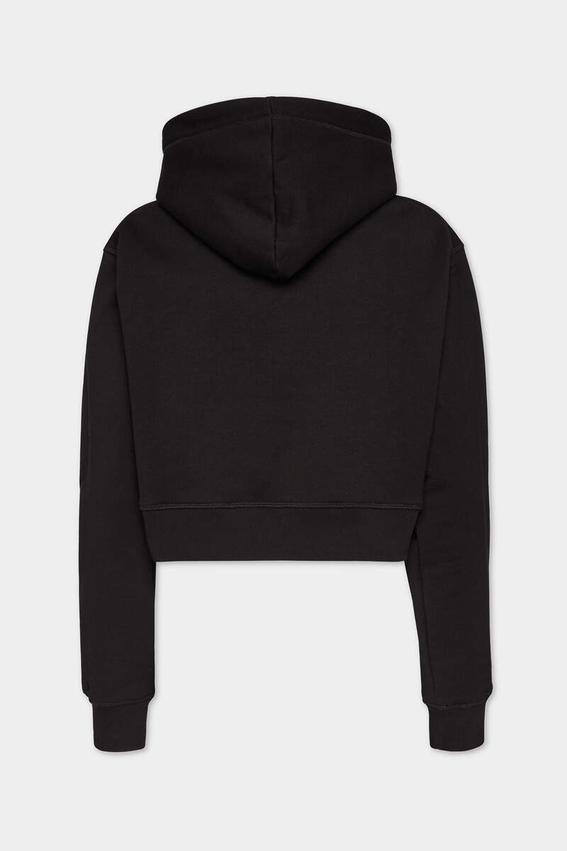 CRYSTAL HEART CROPPED COOL FIT HOODIE SWEATSHIRT - 2