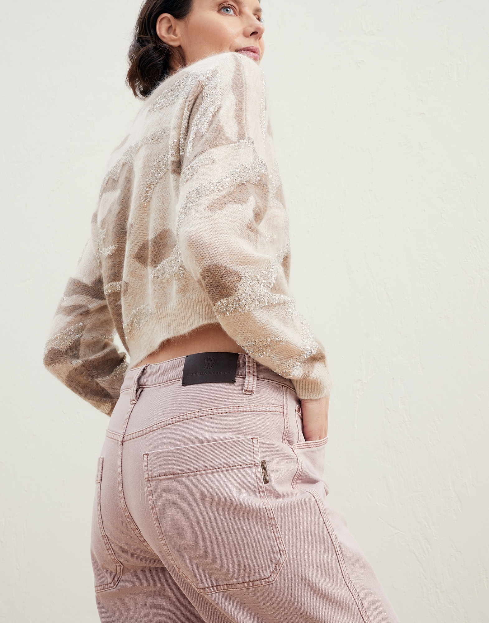 Dyed comfort denim baggy utility trousers with shiny tab - 3