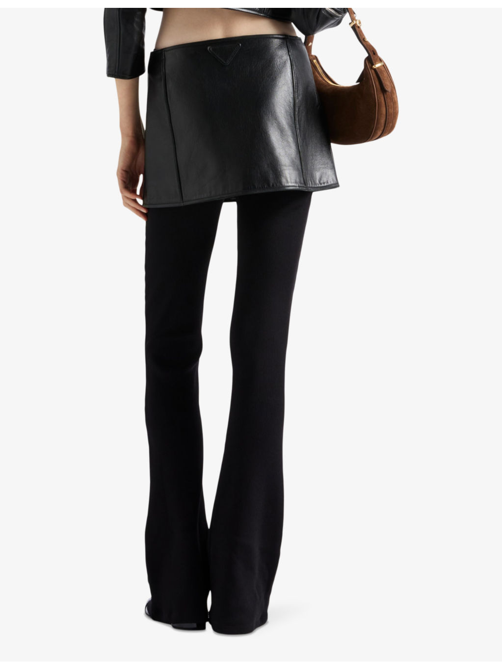 Asymmetric-zip leather mini skirt - 3