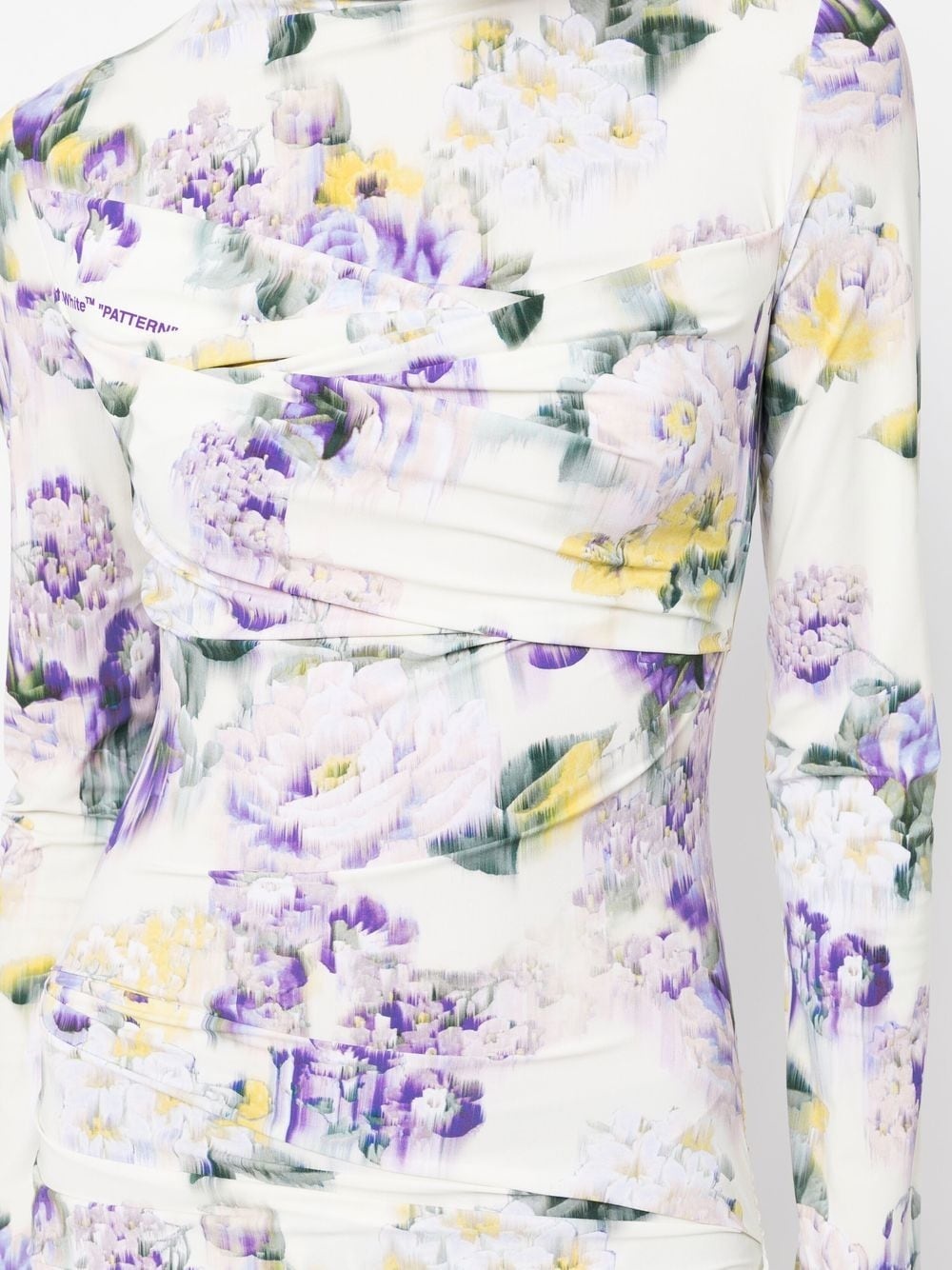 floral-print draped dress - 5