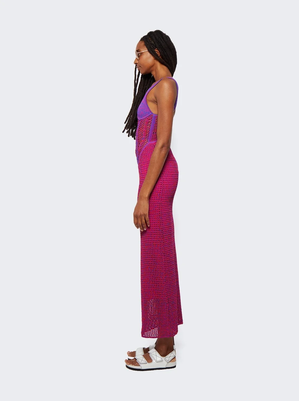 Dion Lee Marled Double Cup Corset Dress Fuchsia | REVERSIBLE