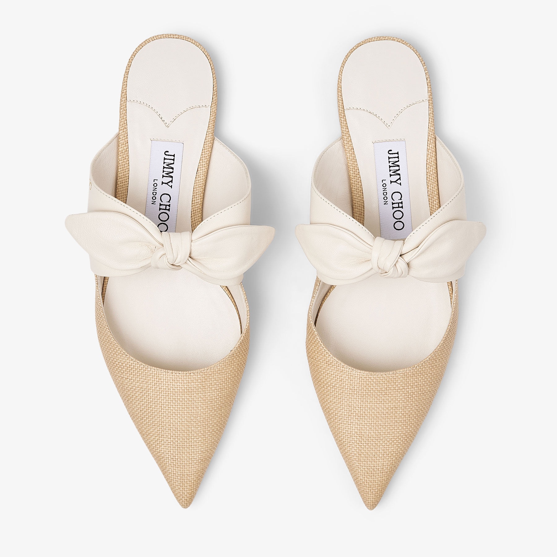 Rali Flat
Latte Nappa Leather with Raffia Flats - 4