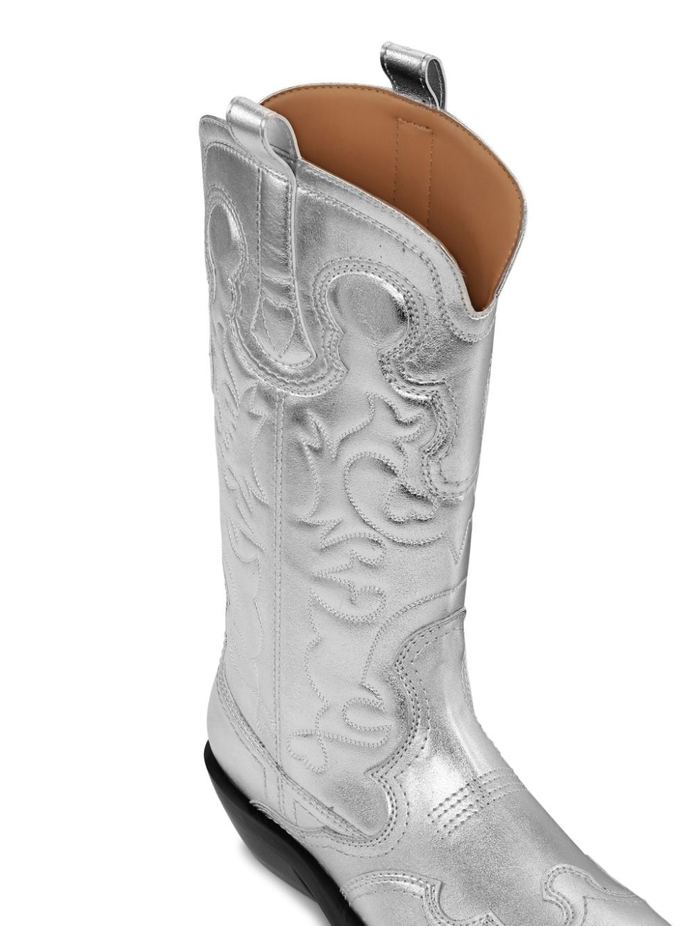 40mm metallic leather Western boots - 3