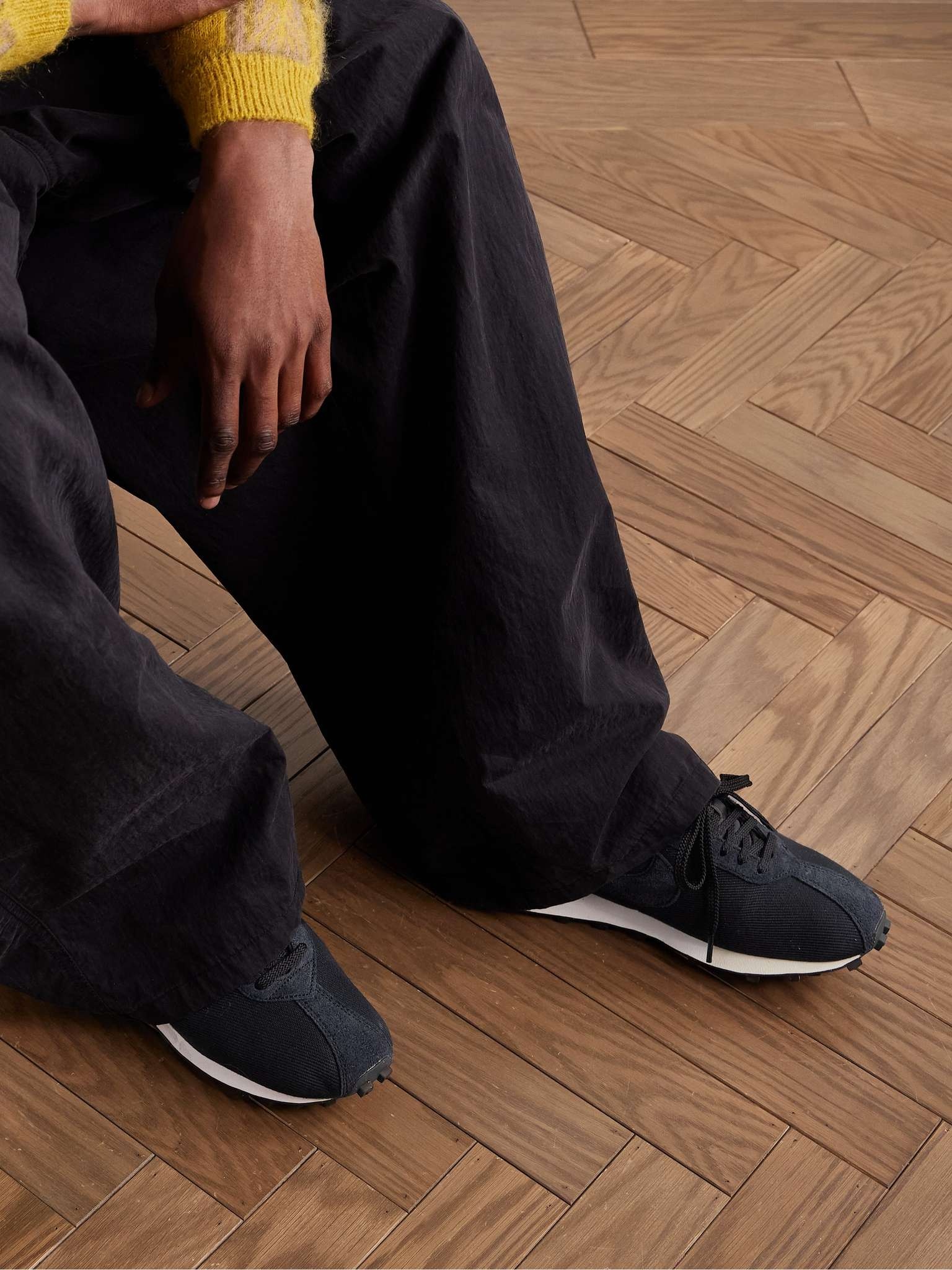 LD-1000 Suede-Trimmed Twill Sneakers - 2
