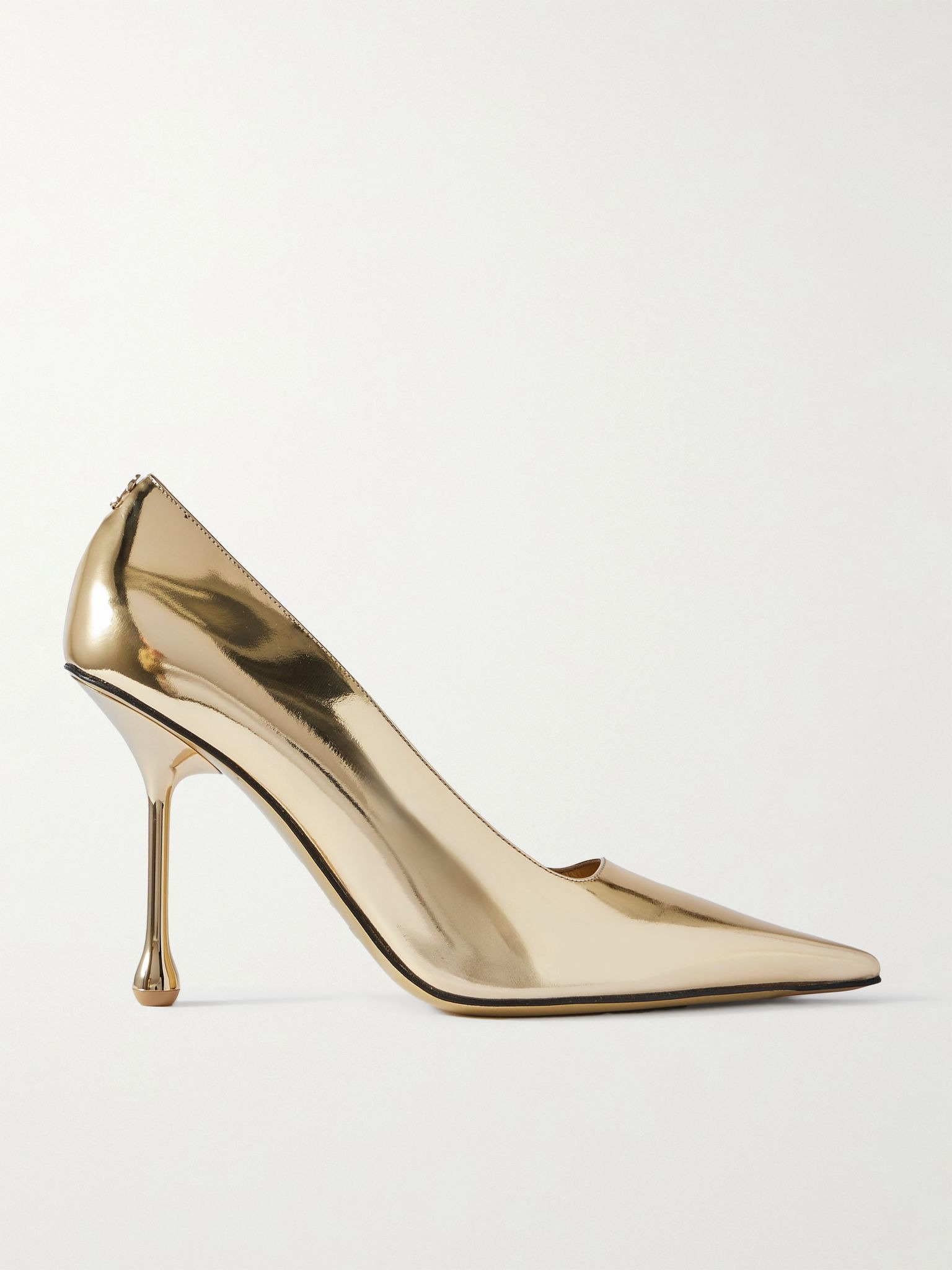 Ixia 95 mirrored-leather point-toe pumps Gold - 1