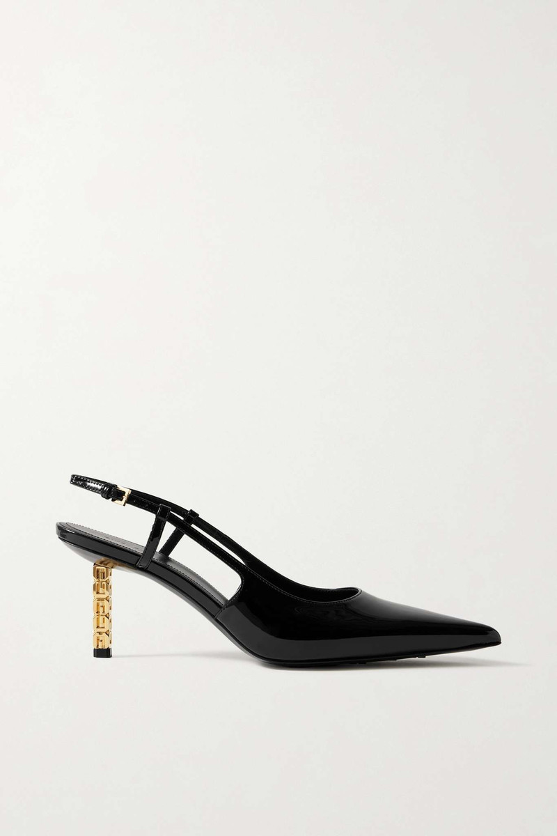 G Cube patent-leather slingback pumps - 1