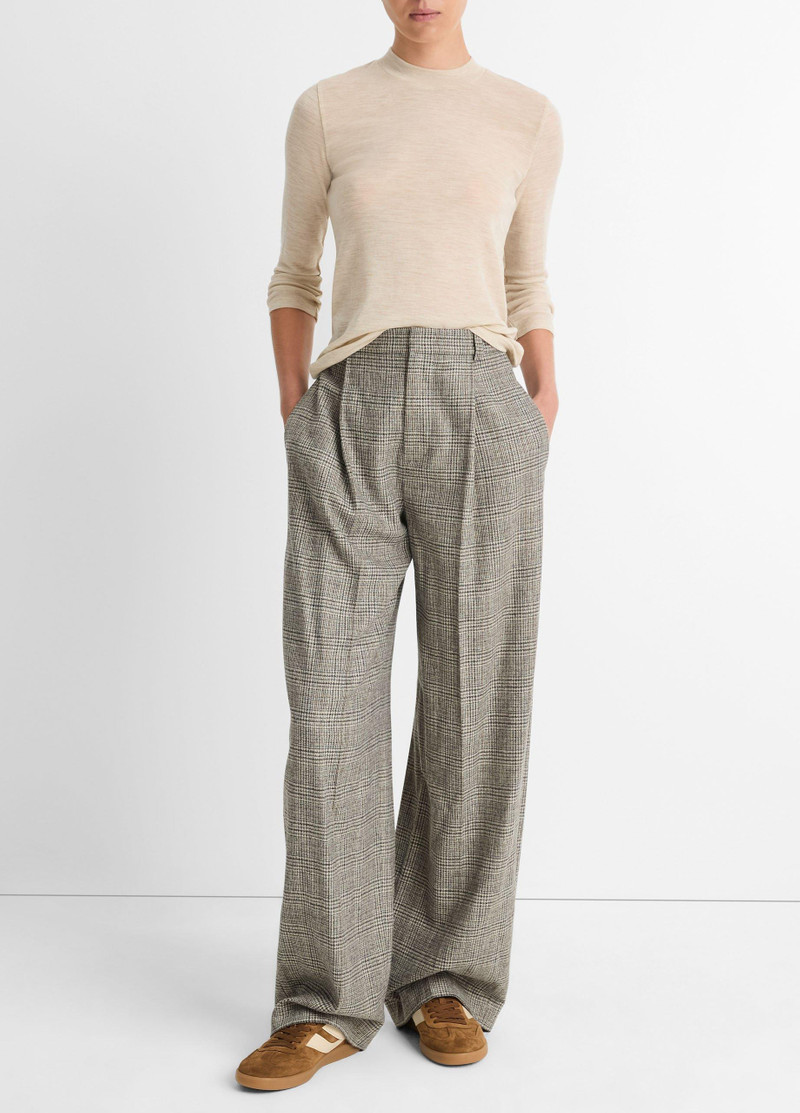 Wool Three-Quarter-Sleeve Mock-Neck Top 1