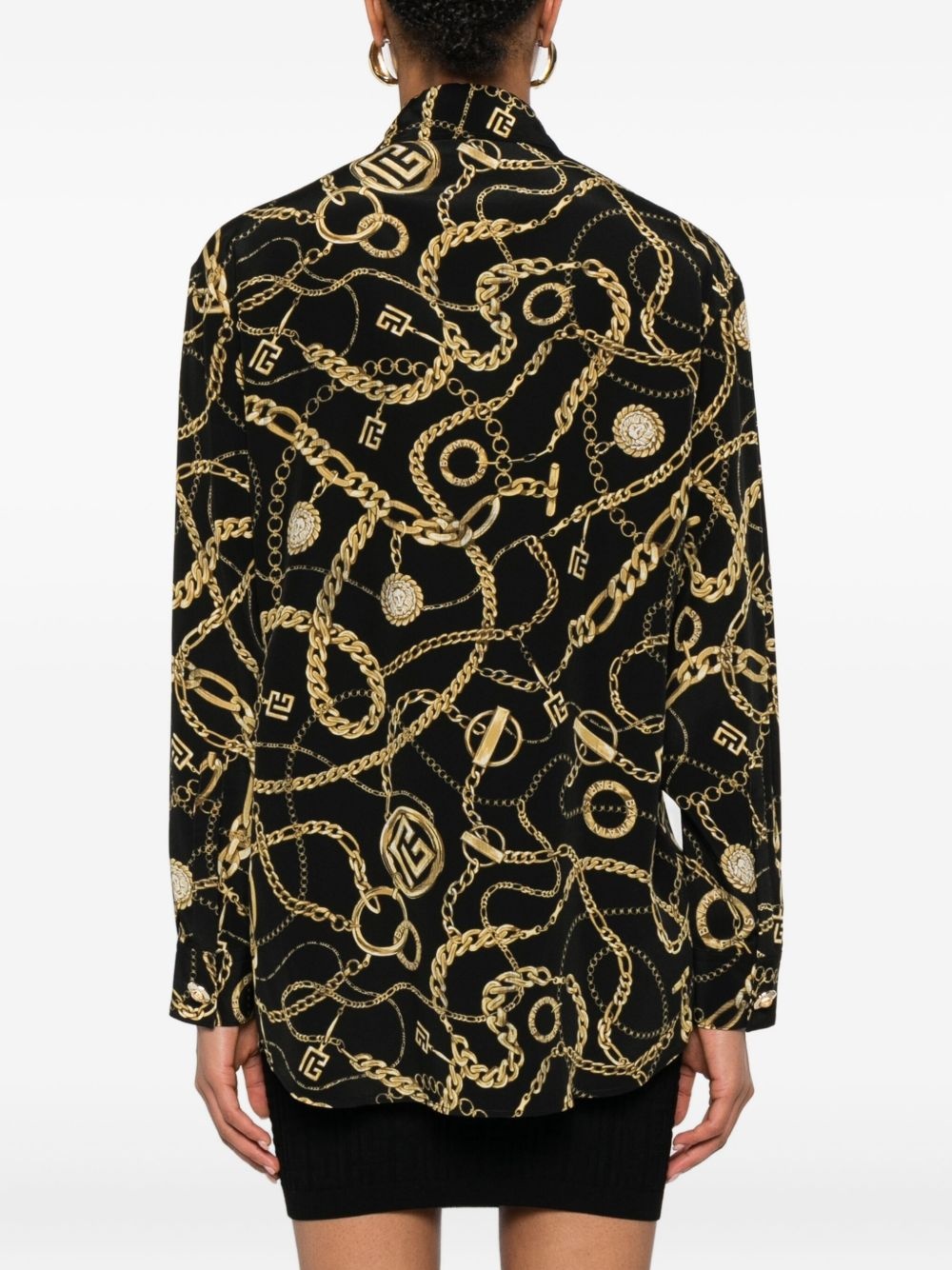 chain-print silk shirt - 4