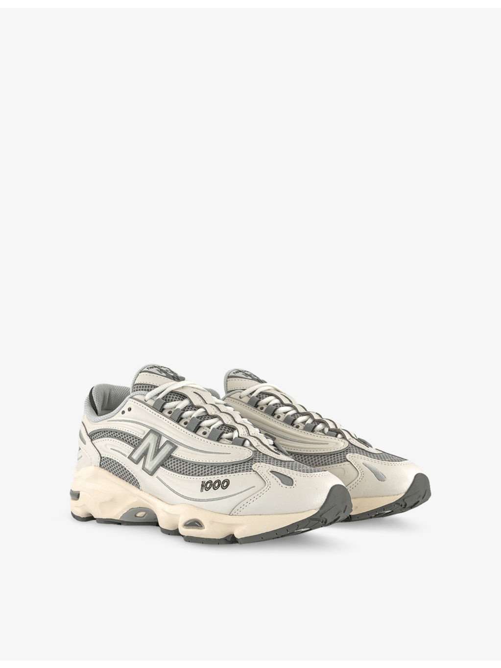 1000 Suede and Mesh Low-Top Trainers - 3