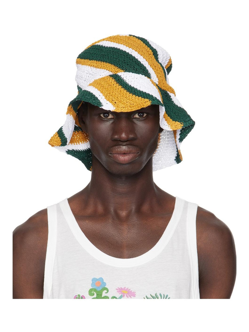 Multicolor Geometric Crochet Bucket Hat 1