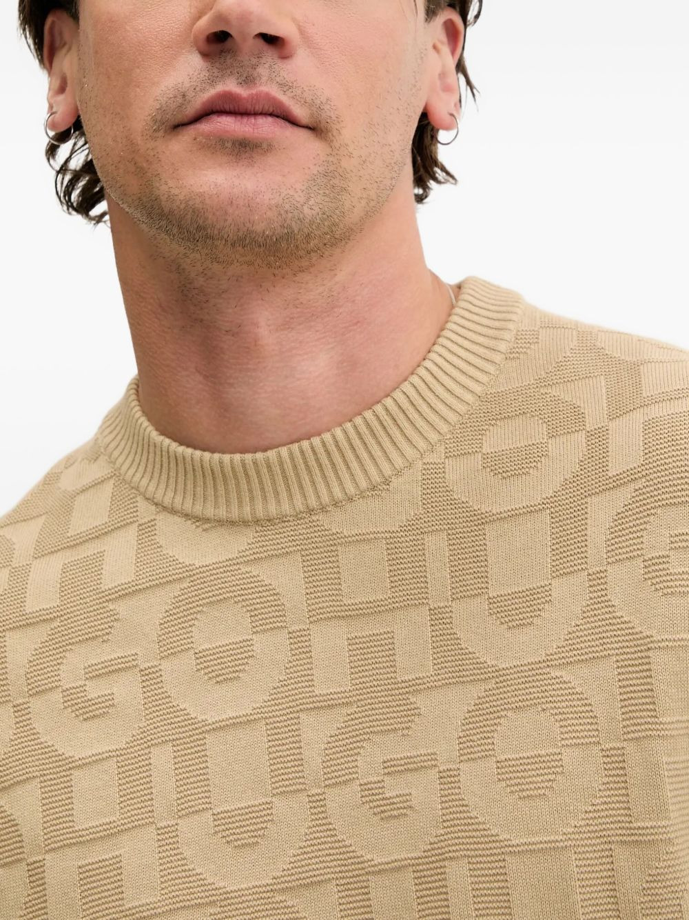 logo-pattern crew-neck sweater - 5