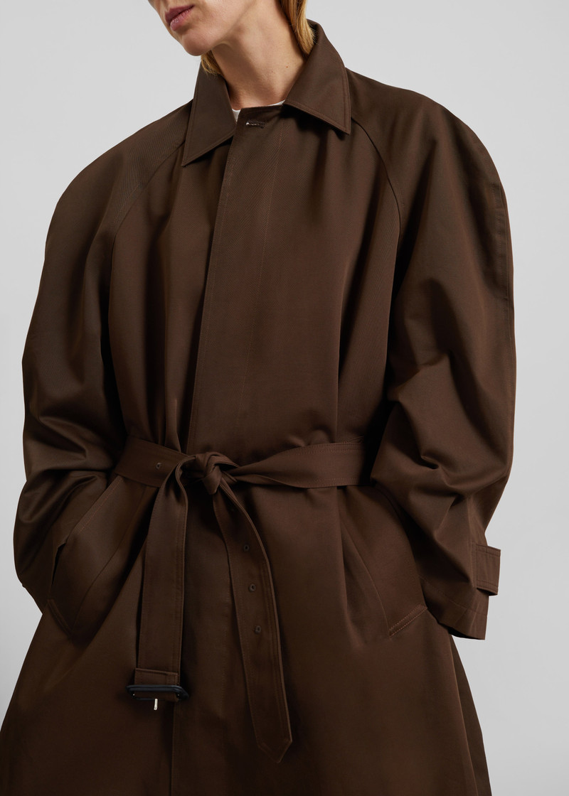 Malmedy Oversized Long Coat - Brown 4