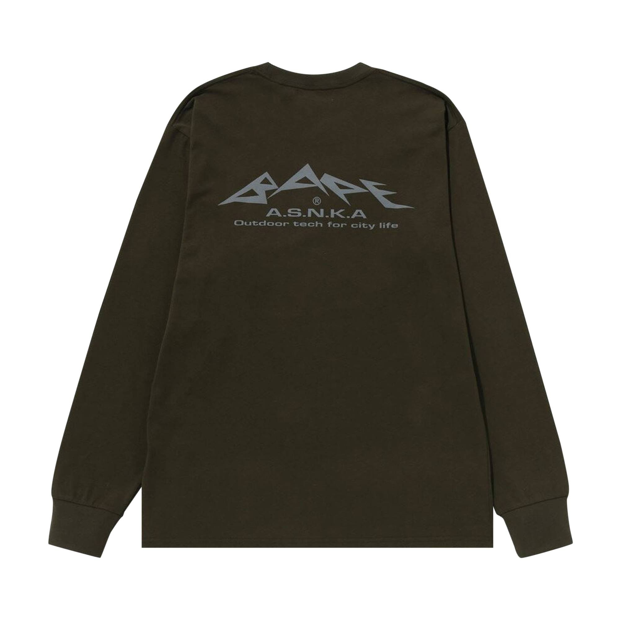 BAPE Reflective Print Long-Sleeve Tee 'Olive Drab' - 2