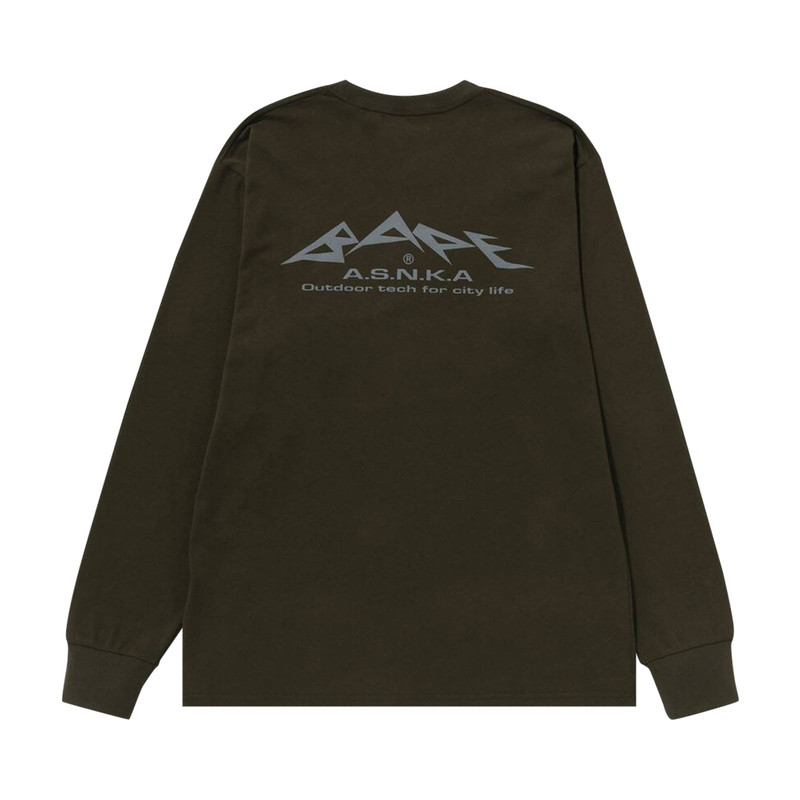 A BATHING APE® BAPE Reflective Print Long-Sleeve Tee 'Olive Drab' outlook