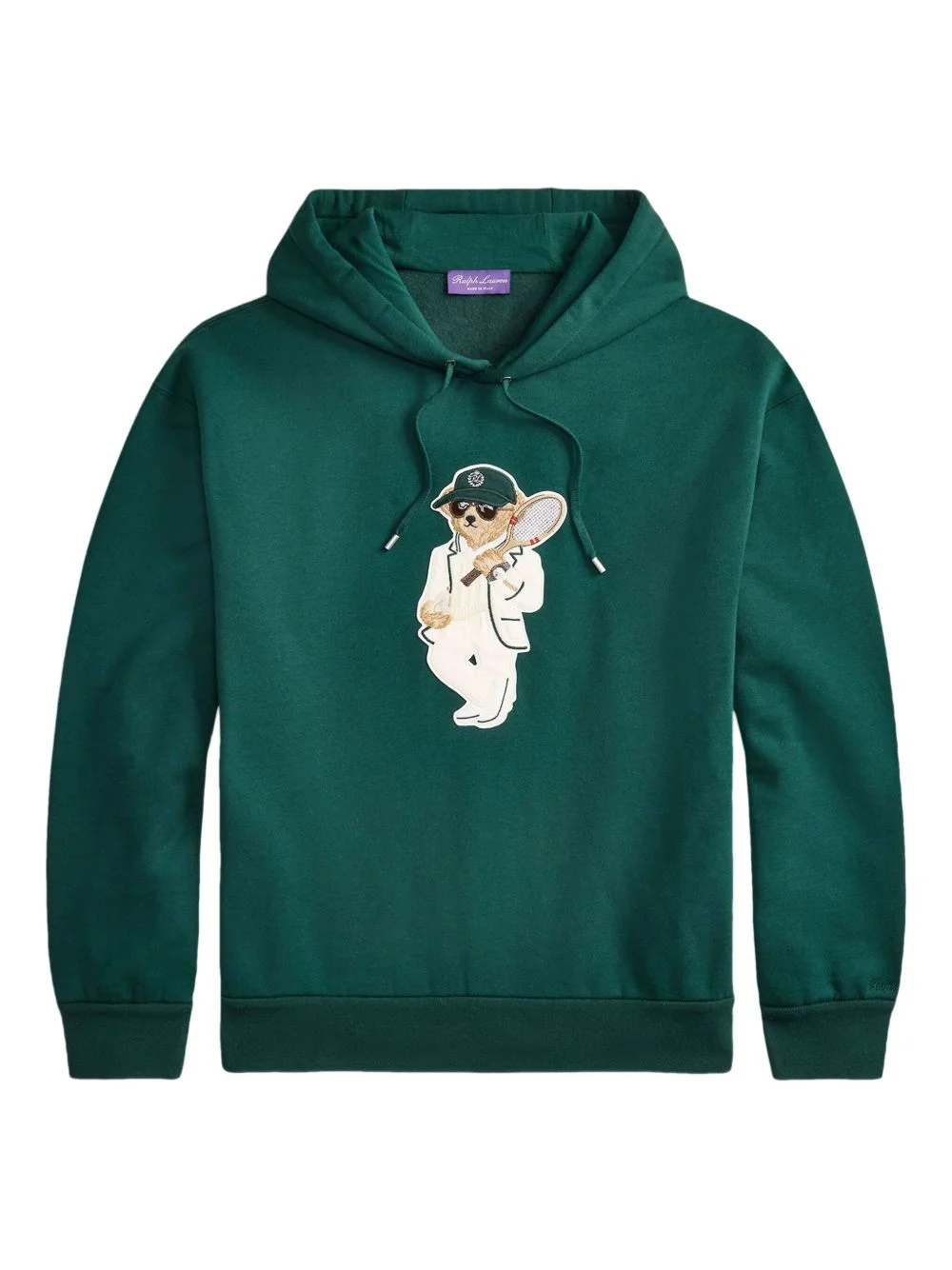 embroidered-bear hoodie - 1