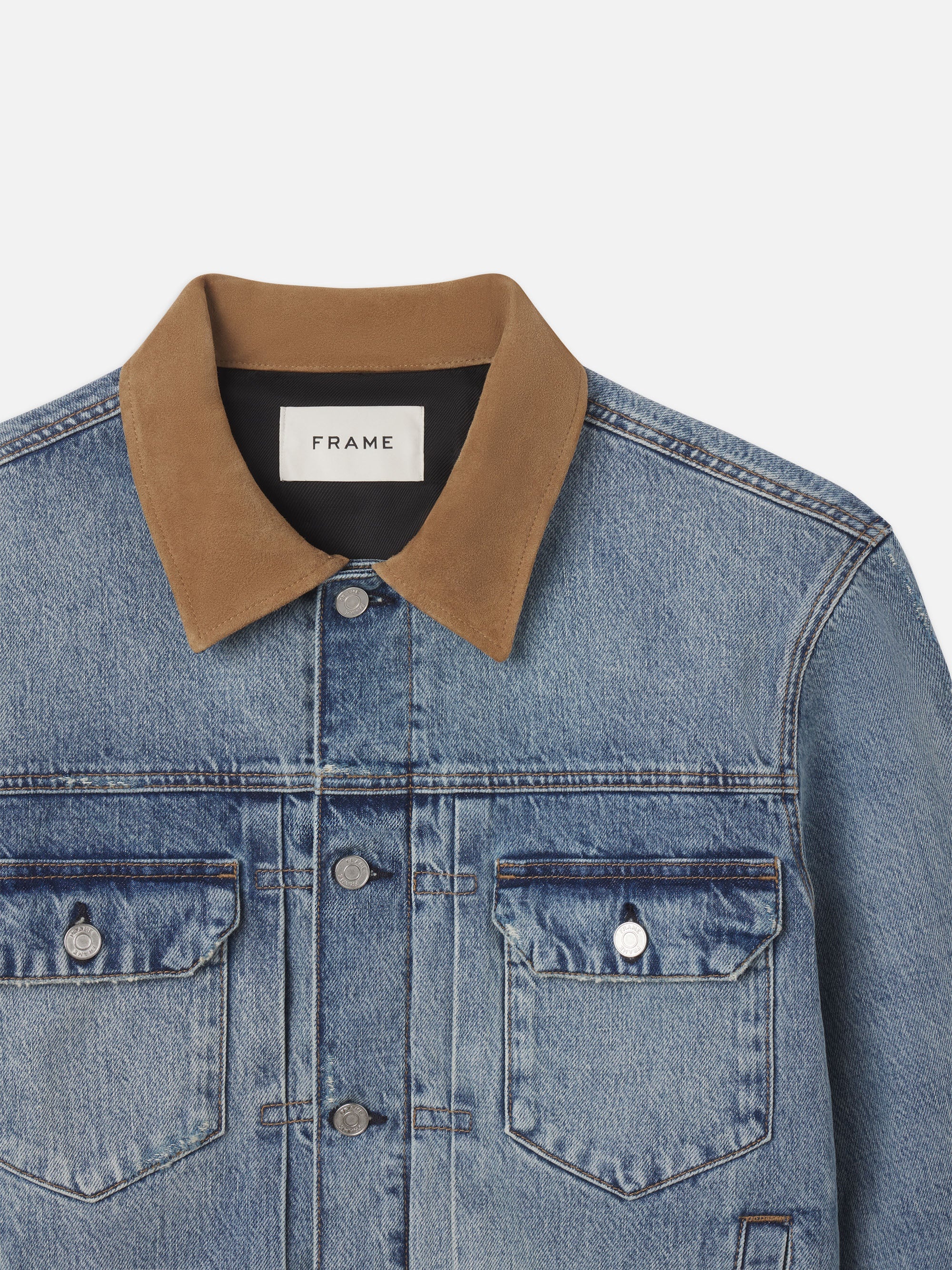 Vintage Denim Jacket in Blue Beach Rips - 3