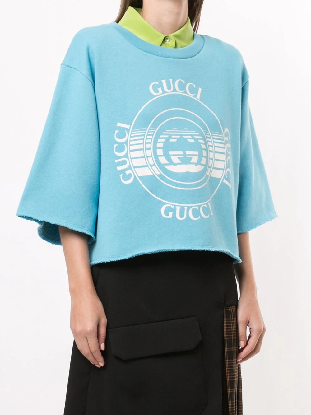 Gucci disk-print cropped T-shirt - 3