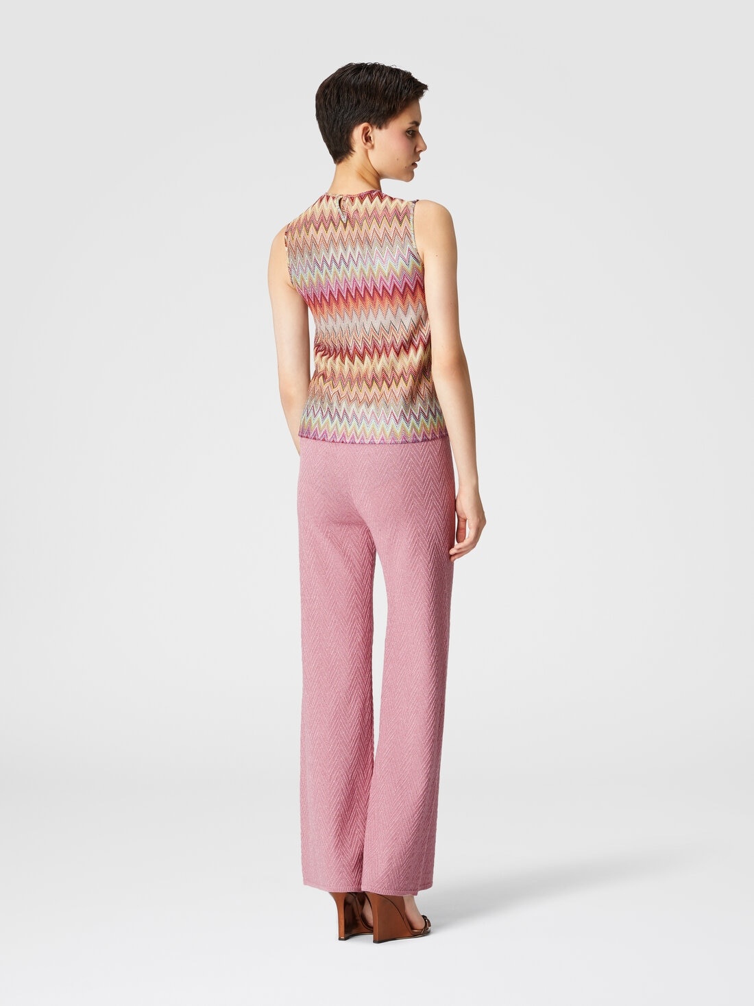 Straight-leg jacquard trousers - 3