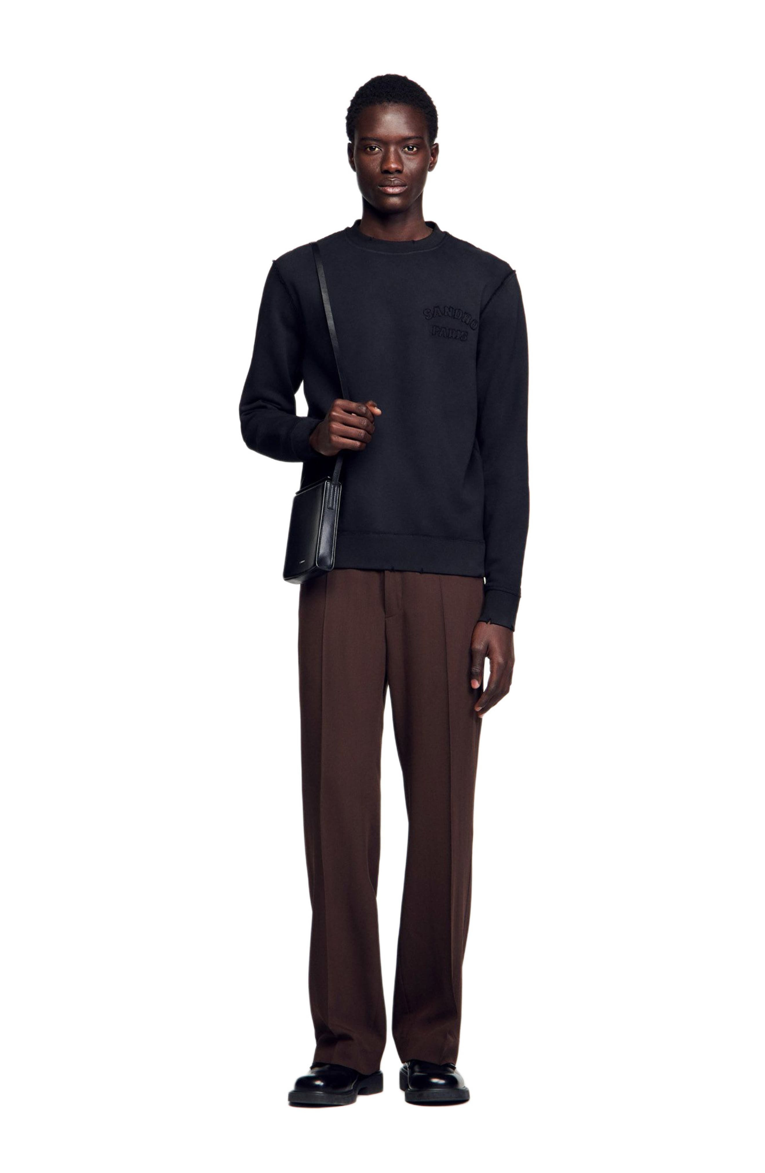 SANDRO Patch sweatshirt in Black at Nordstrom - 6