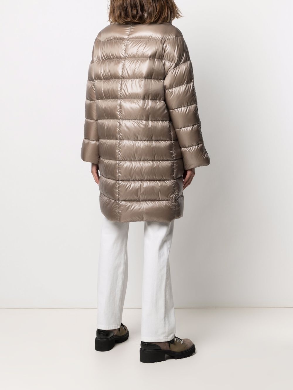 down-feather mid-length coat - 4