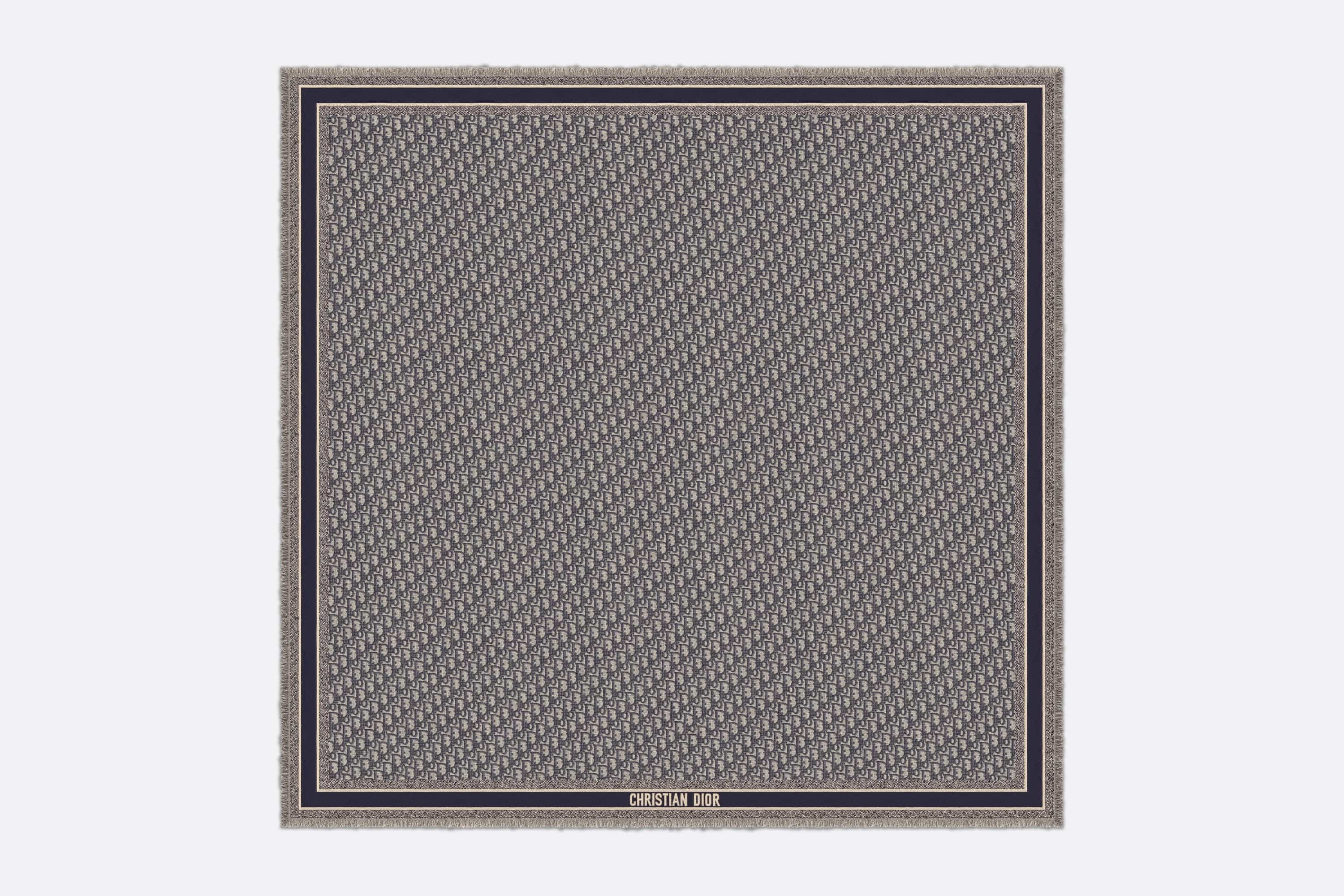 【直営・関税送料込】Dior Oblique Shawl Dior Oblique Scarf Ecru and Gray Cashmere | DIOR