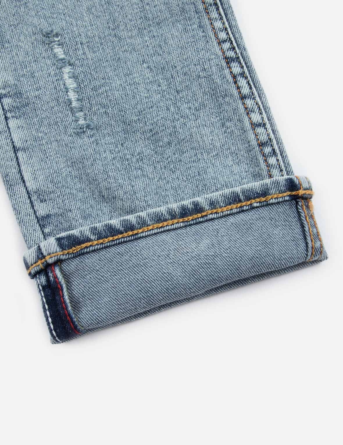 Seagull Embroidery Distressed Flex Skinny Denim Jeans #2028 - 13
