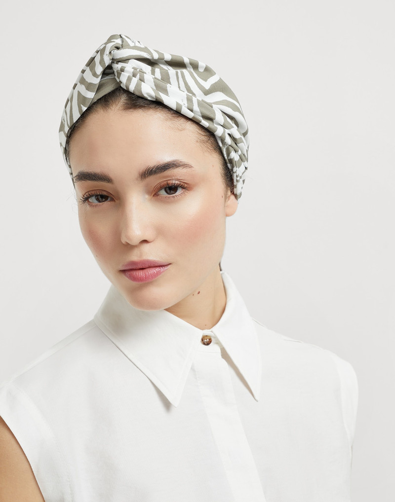 Cotton Ethnic print poplin headband 3