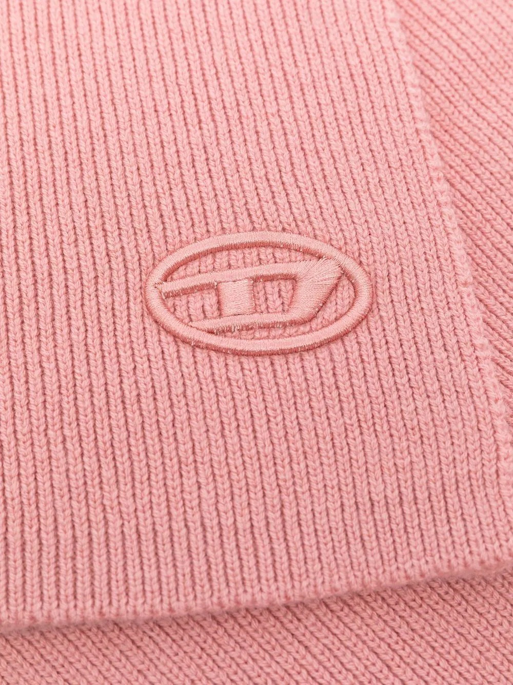 embroidered-logo detail knit scarf - 3