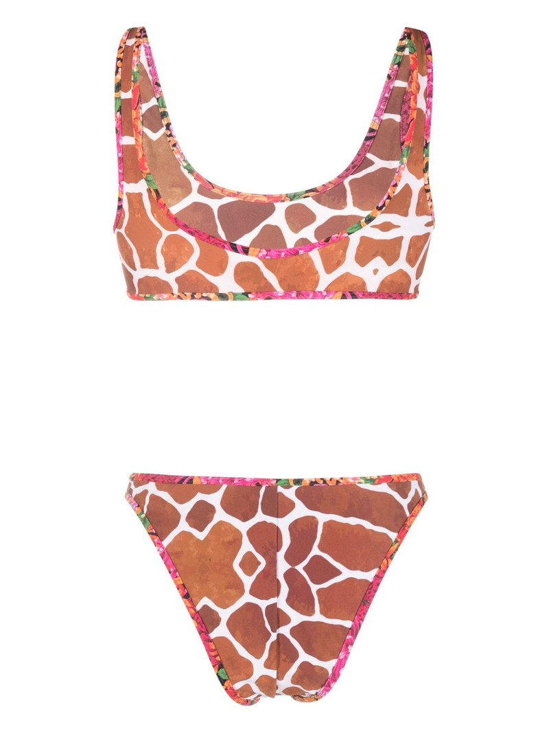 Reina Olga giraffe-print bikini set outlook