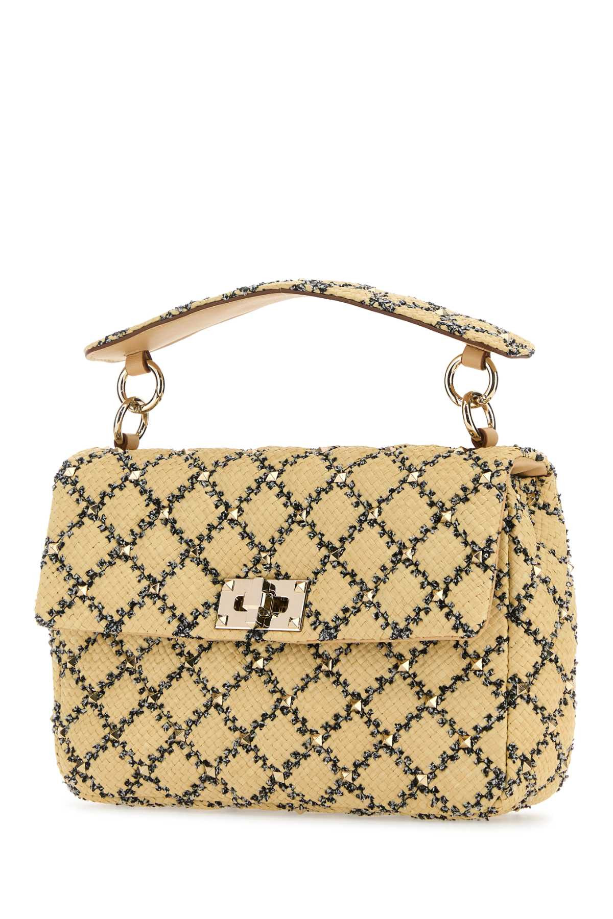 Valentino Garavani Women Raffia Rockstud Handbag - 2