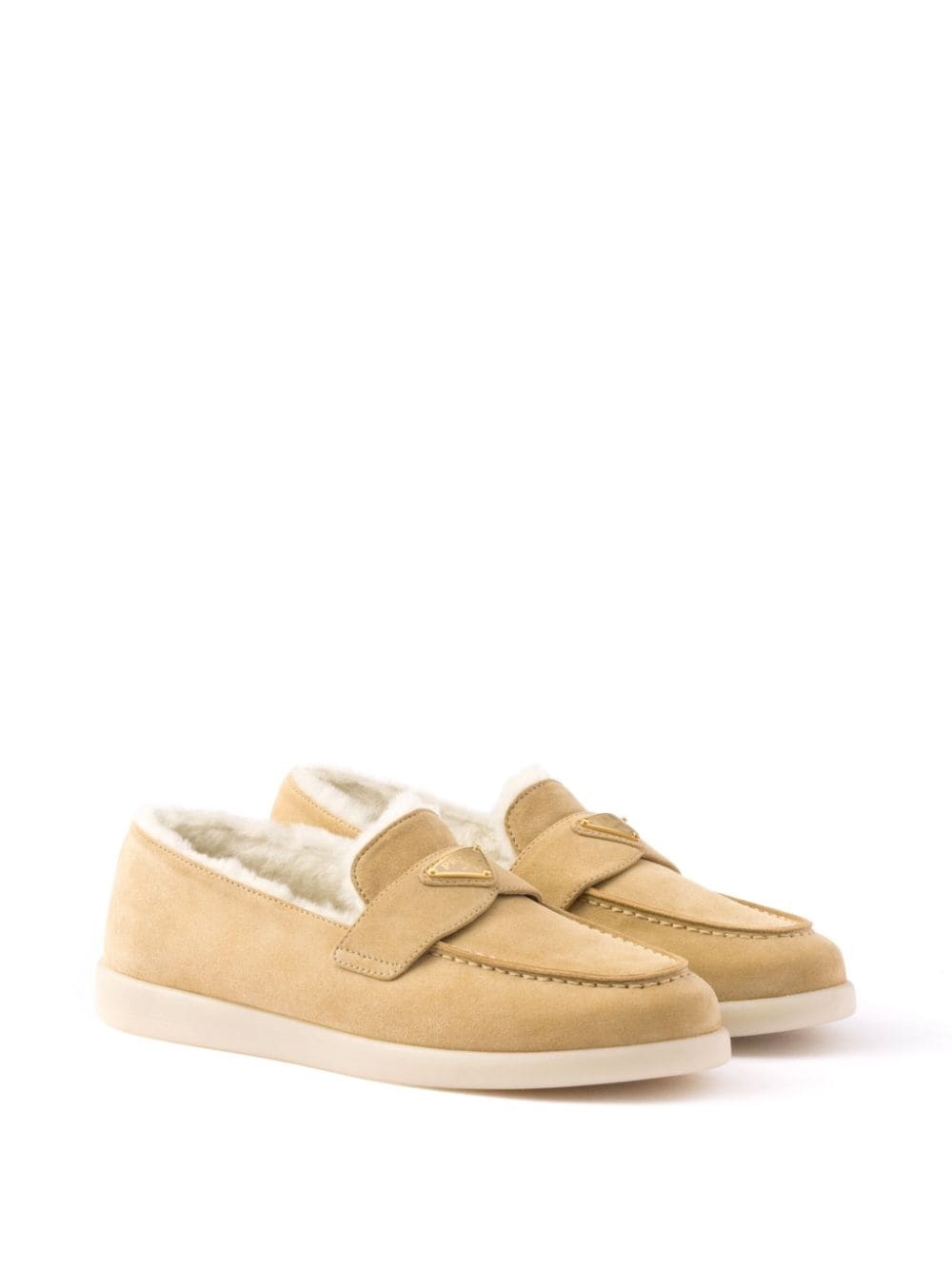 Suede and shearling loafers - 2