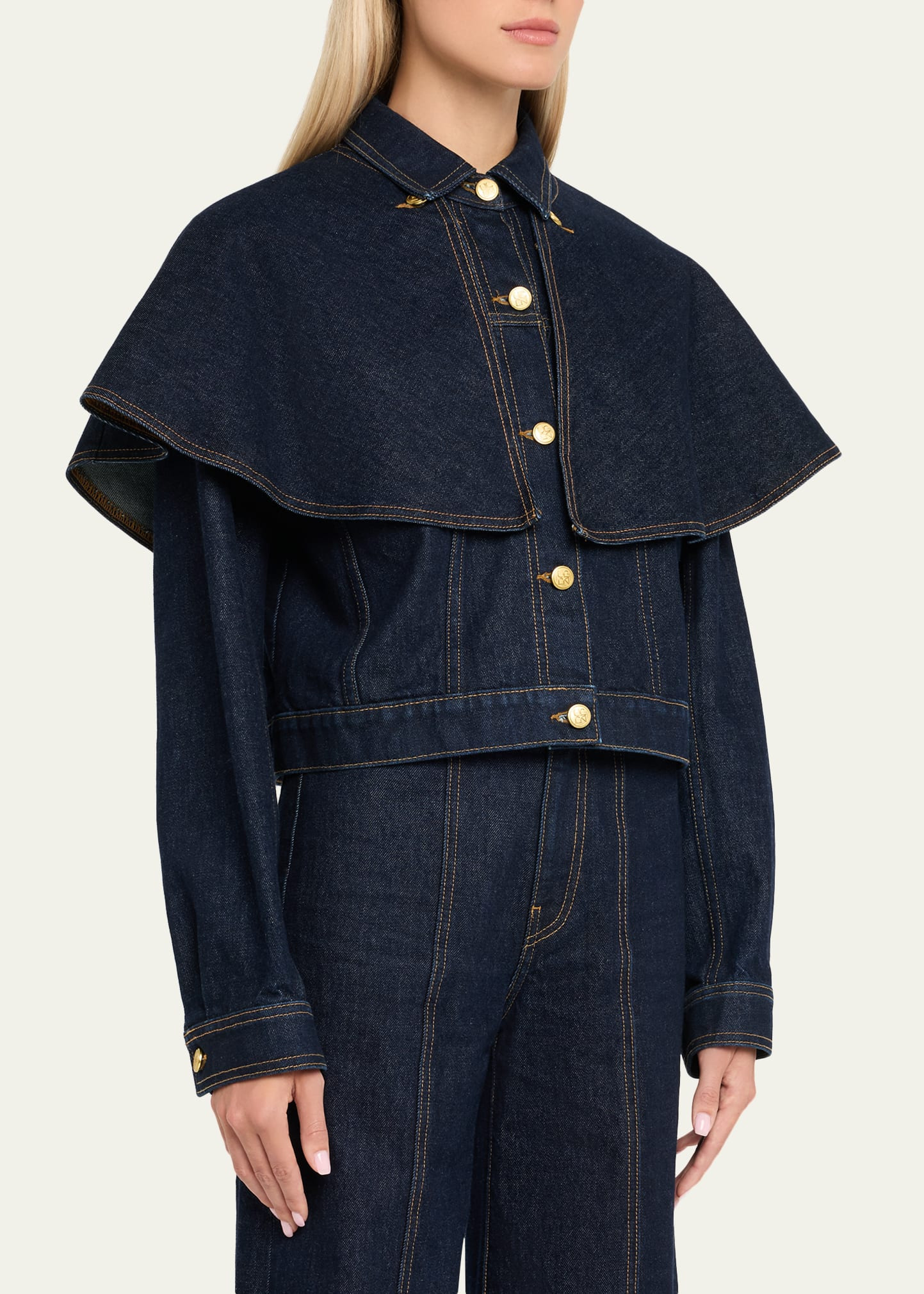 The Agata Denim Cape Jacket - 4