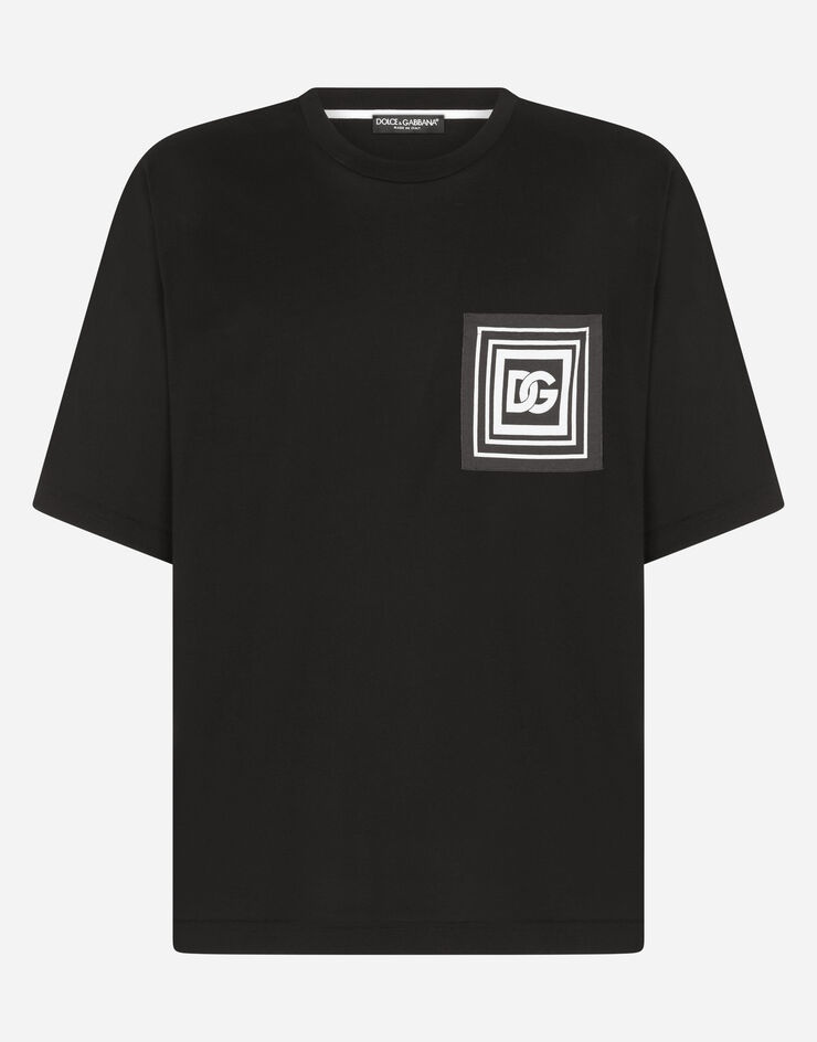 Cotton T-shirt with DG logo print - 3