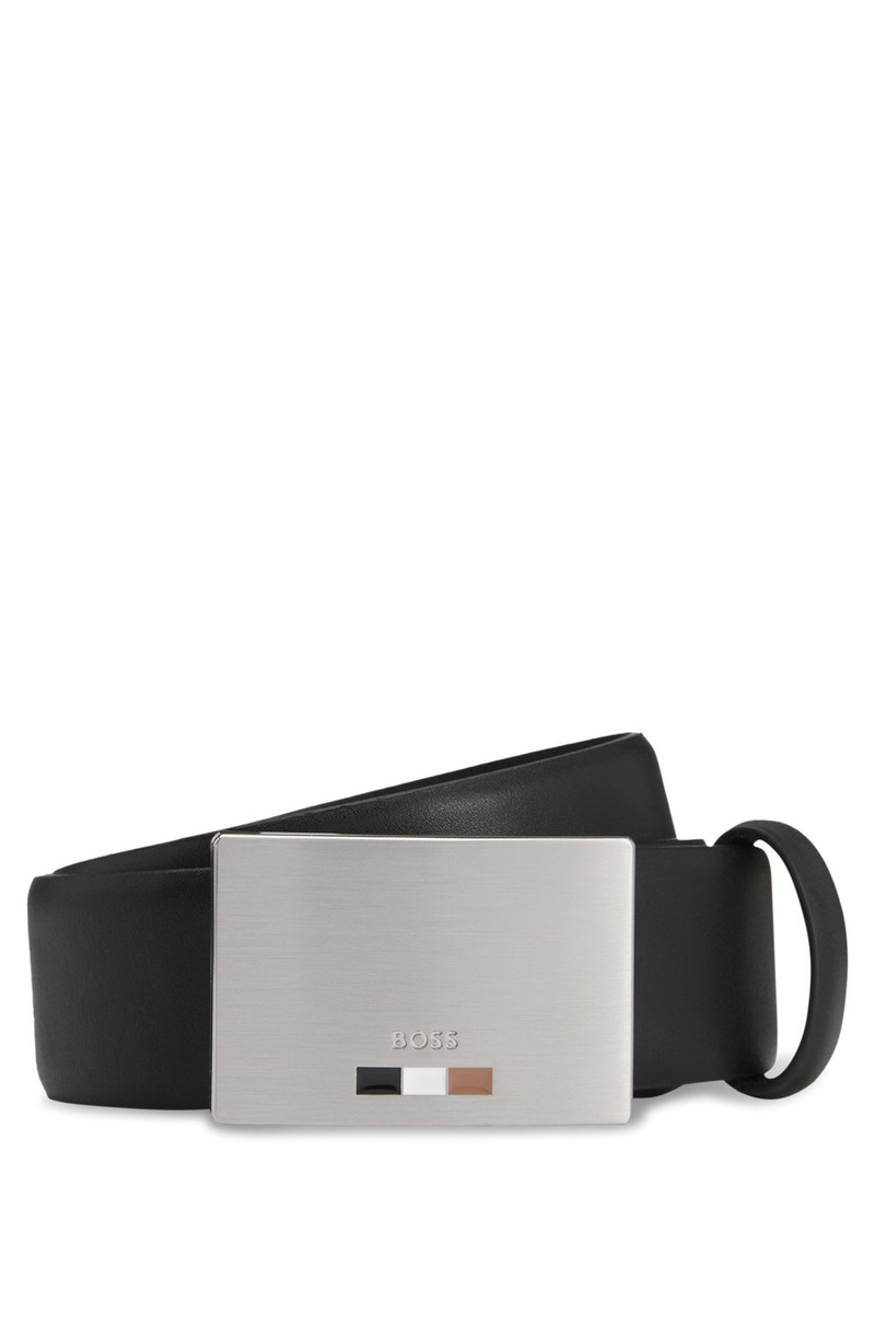 REVERSIBLE LEATHER BELT WITH PLAQUE BUCKLE 1