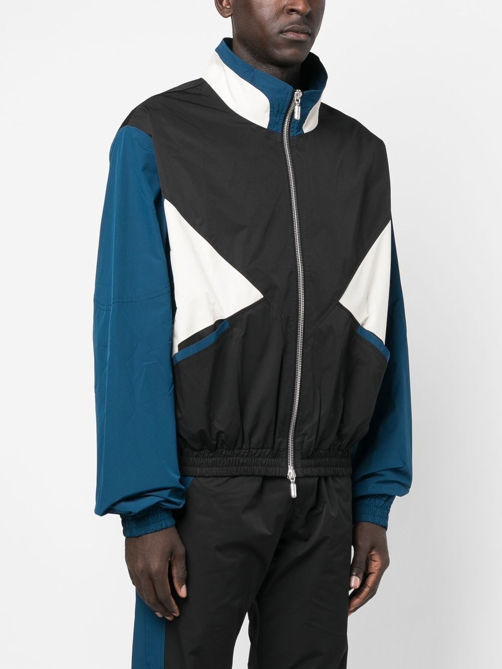 colour-block zip-up sports jacket - 3