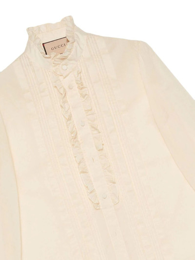 GUCCI ruffle-trim long-sleeve shirt outlook