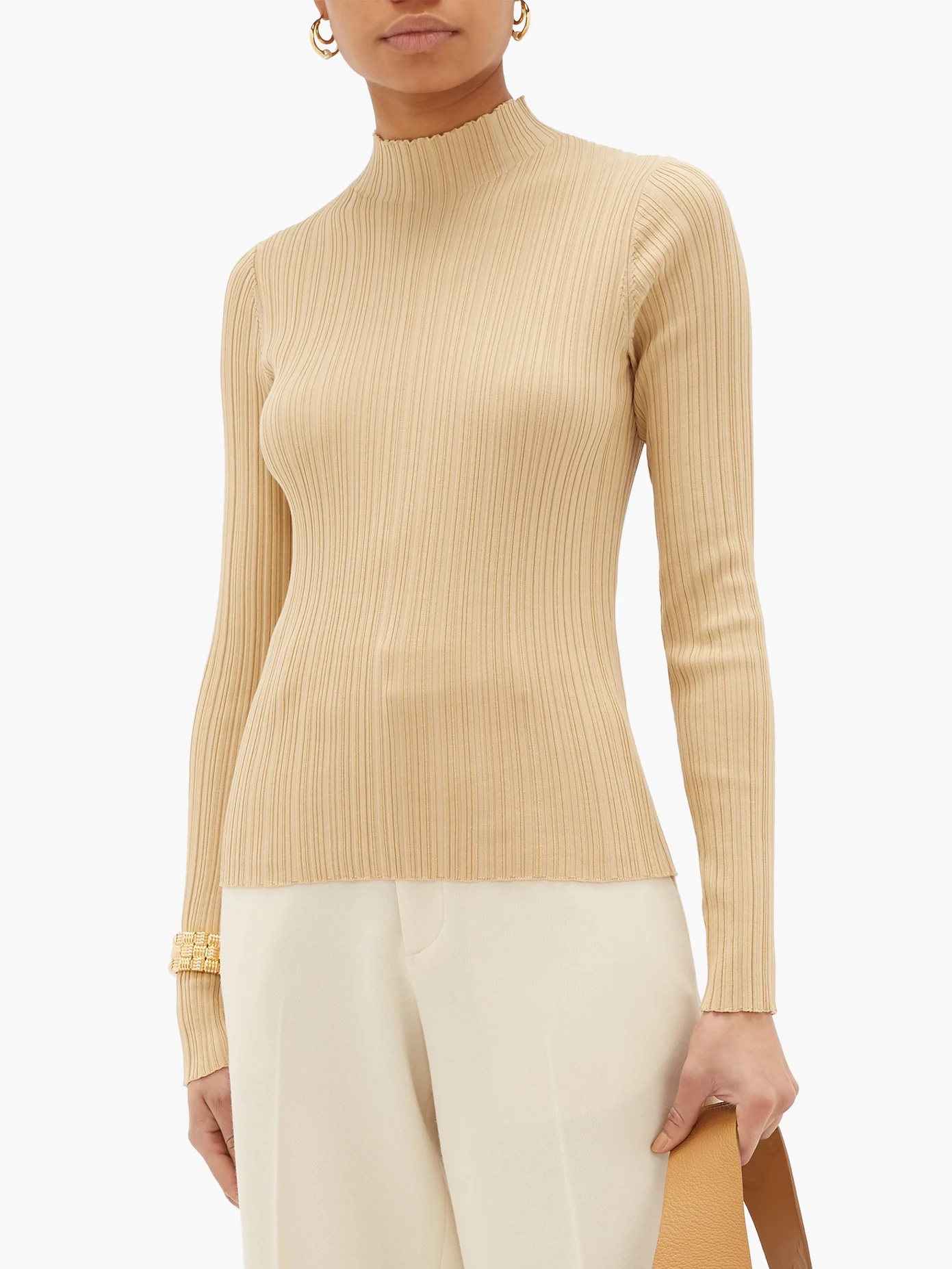 Katina high-neck ribbed cotton-blend sweater - 7