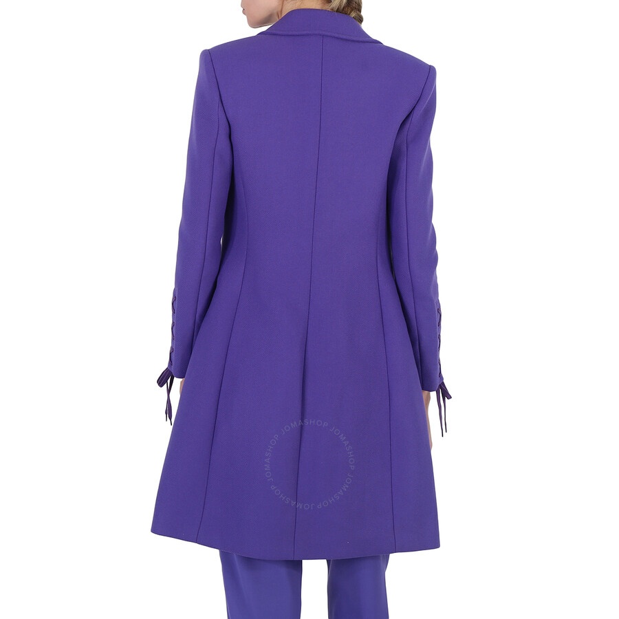 Moschino Ladies Purple Long Single-Breasted Coat - 5