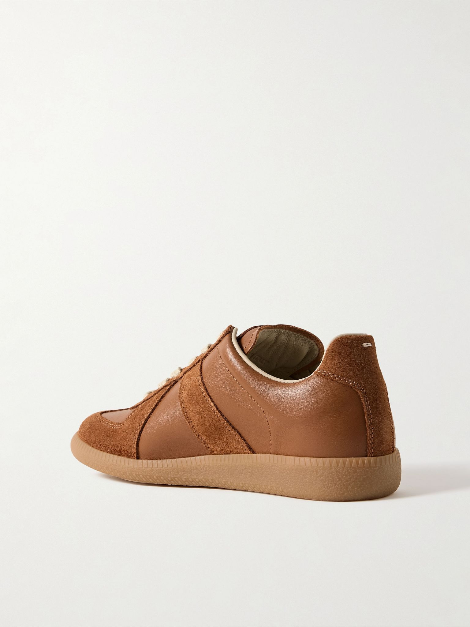 Replica suede and leather sneakers Tan - 3