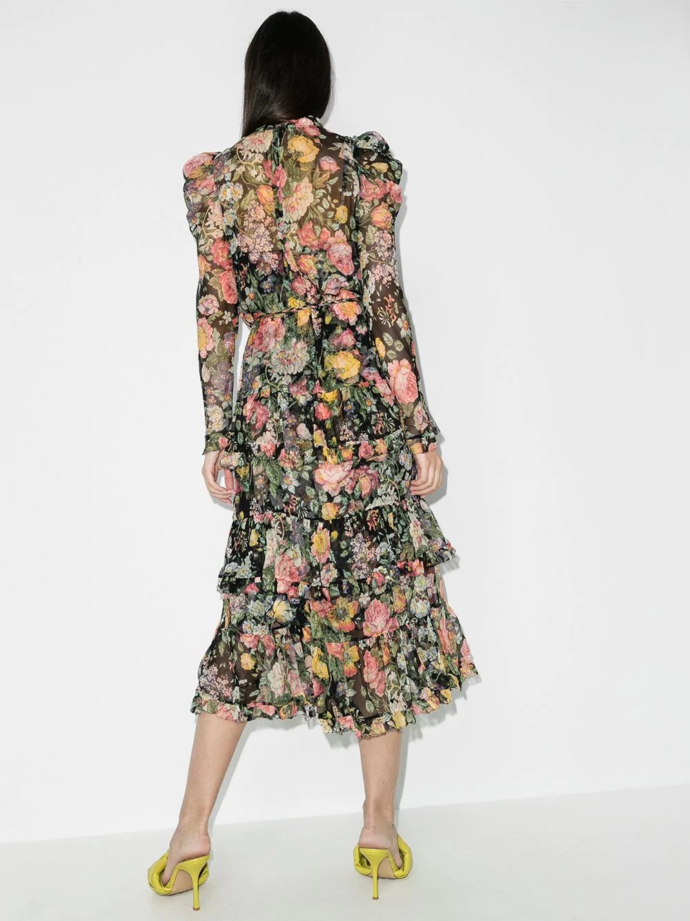 Ladybeetle floral-print puff-sleeve dress - 3